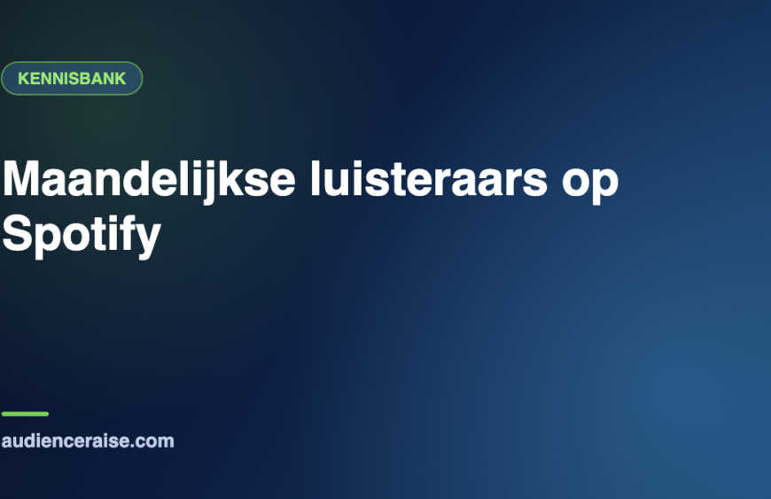 Maandelijkse luisteraars op Spotify | Kennisbank Audience Raise