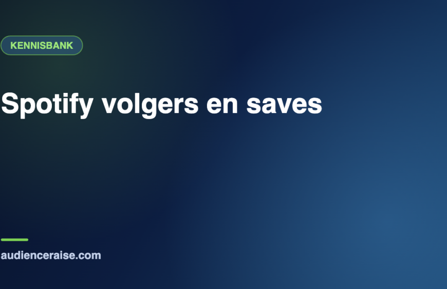 Spotify volgers en saves | Kennisbank Audience Raise