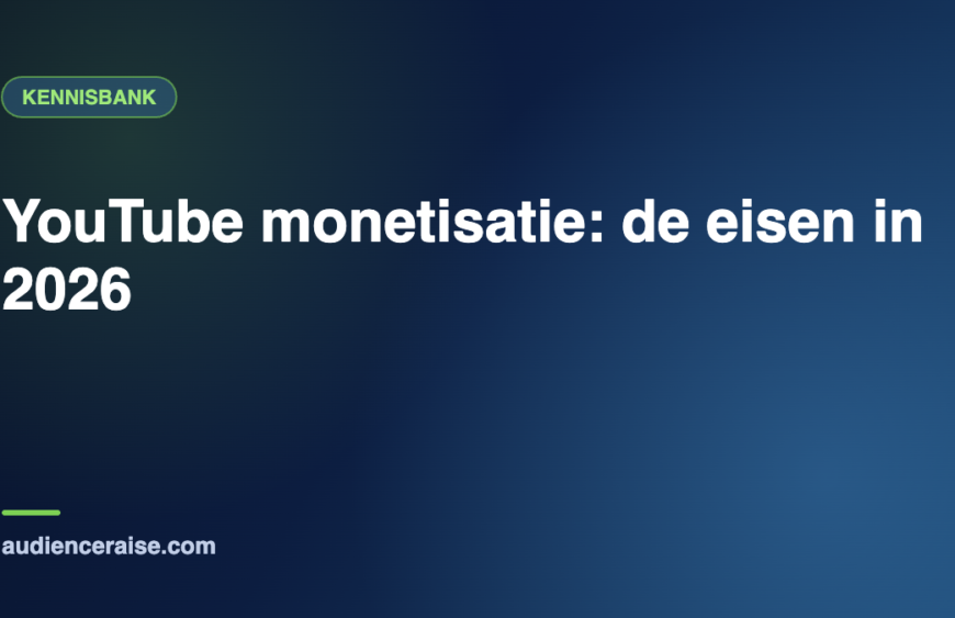 YouTube monetisatie: de eisen in 2026 | Kennisbank Audience Raise